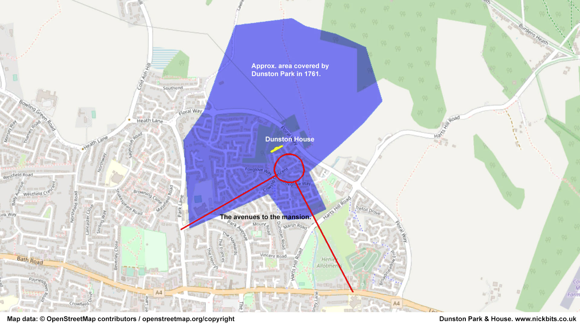 Approximate area of the Dunston Estate